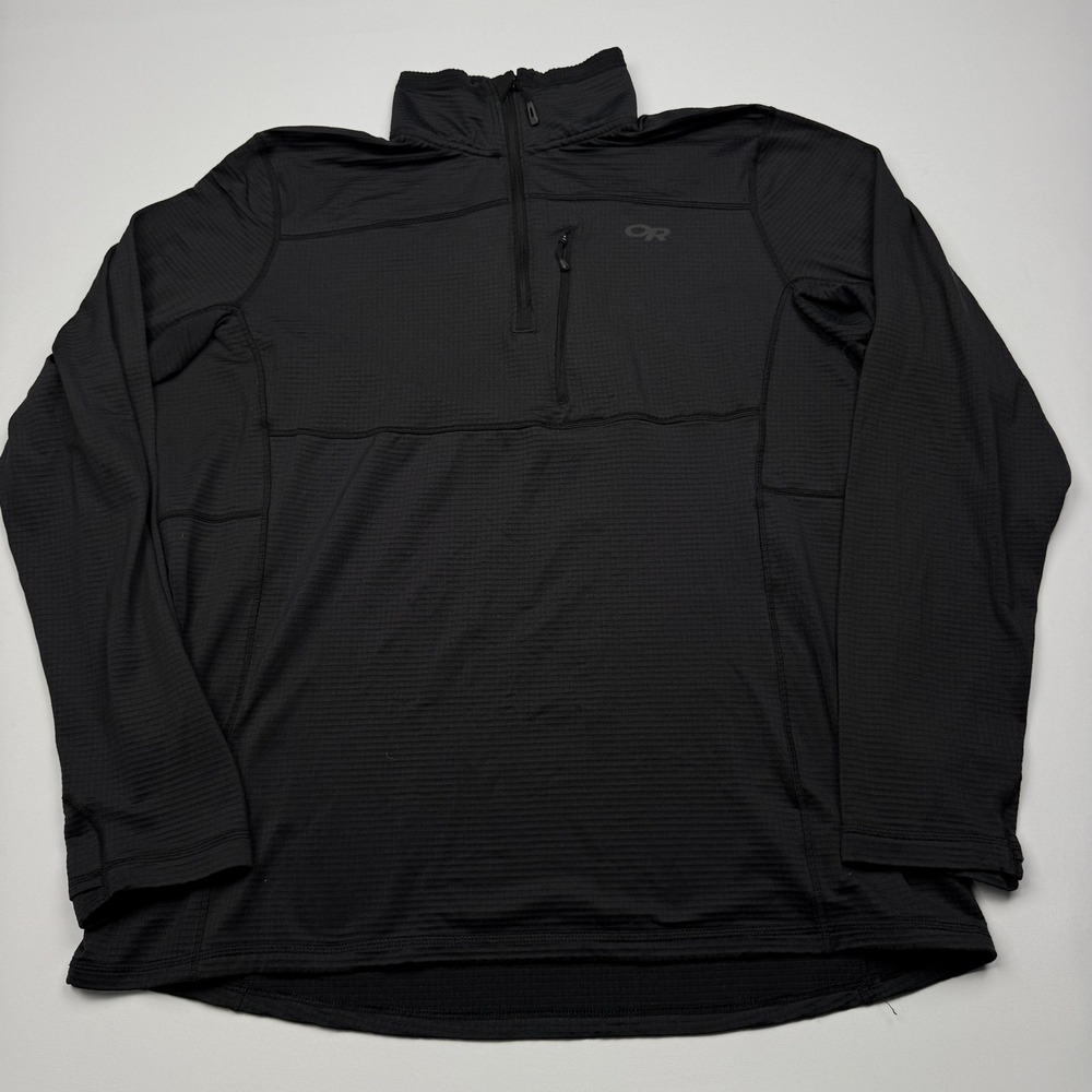Outdoor Research Vigor Waffle Pullover Mens XL Black 1/4 Zip Long Sleeve